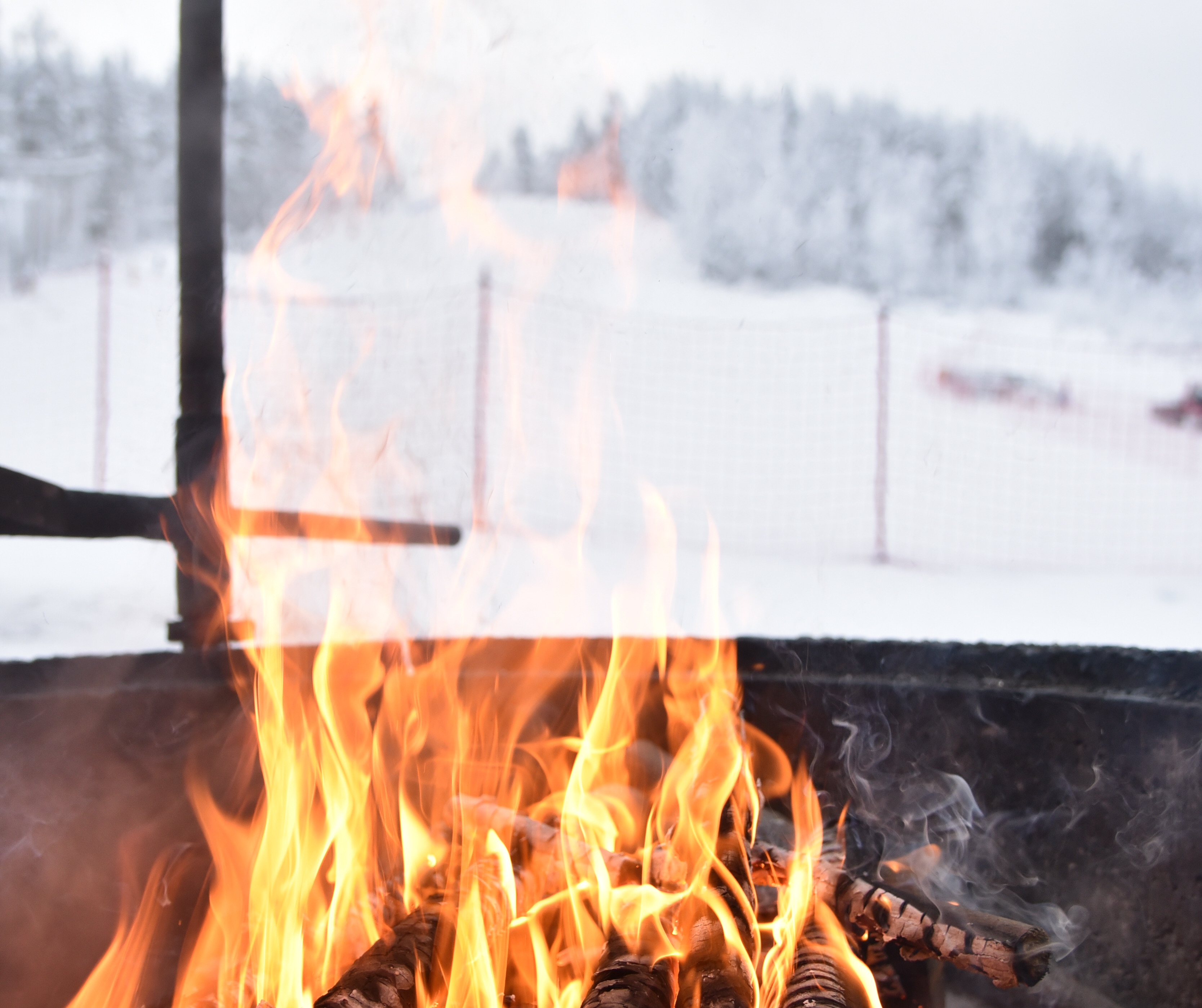 Fire pit below the slope