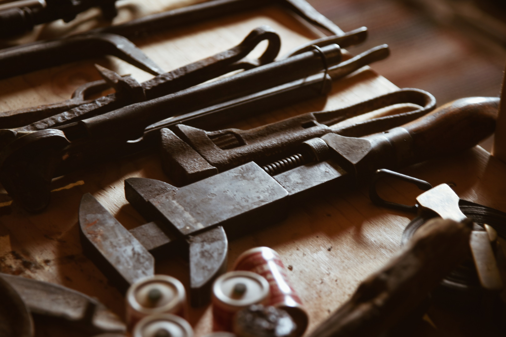 Tools on a table.